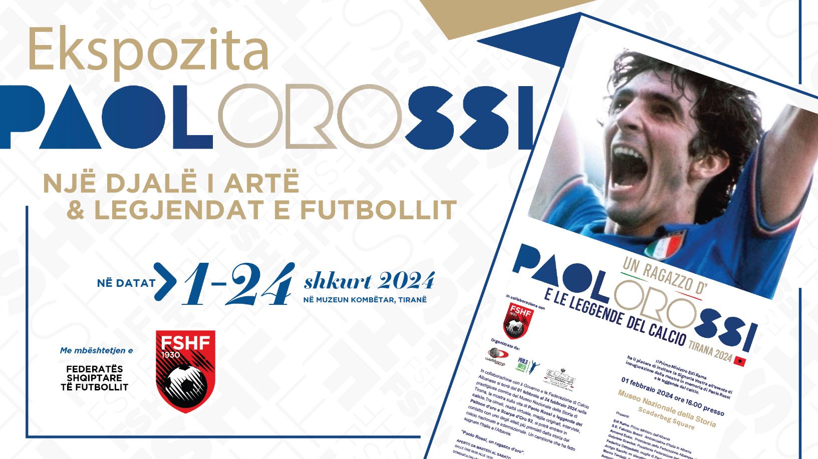 fshf sjell ne shqiperi ekspoziten unike te legjendes italiane te futbollit paolo rossi