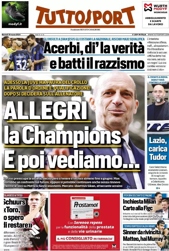 champions me pas te shohim ne itali te sigurt allegri ne dyshim te forte