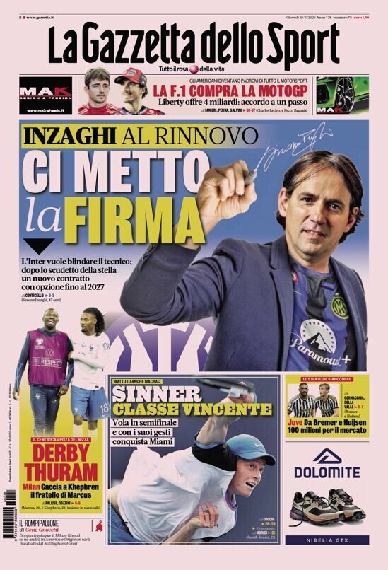 tym i bardhe ne milano inter inzaghi e kryer la gazzetta zbardh detajet e kontrates