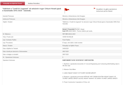 investigimi i vetting balluku dirigjente e tenderave manovrat me tunelin e llogarase nga arnimi i projektit te fituesi qe u shpall kompania e evis berberit fakte