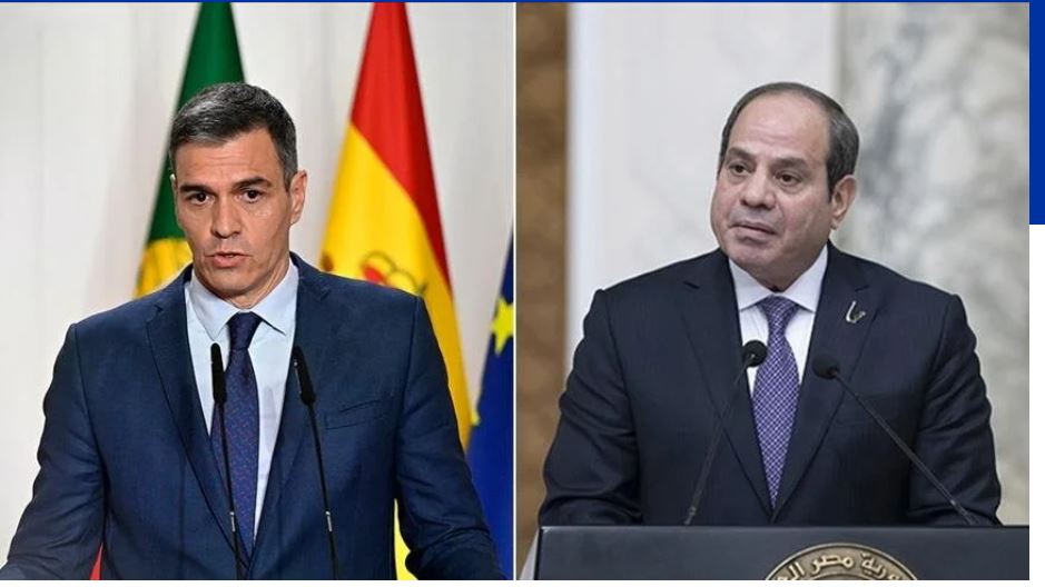 presidenti egjiptian sisi dhe kryeministri spanjoll sanchez diskutojne per gazen