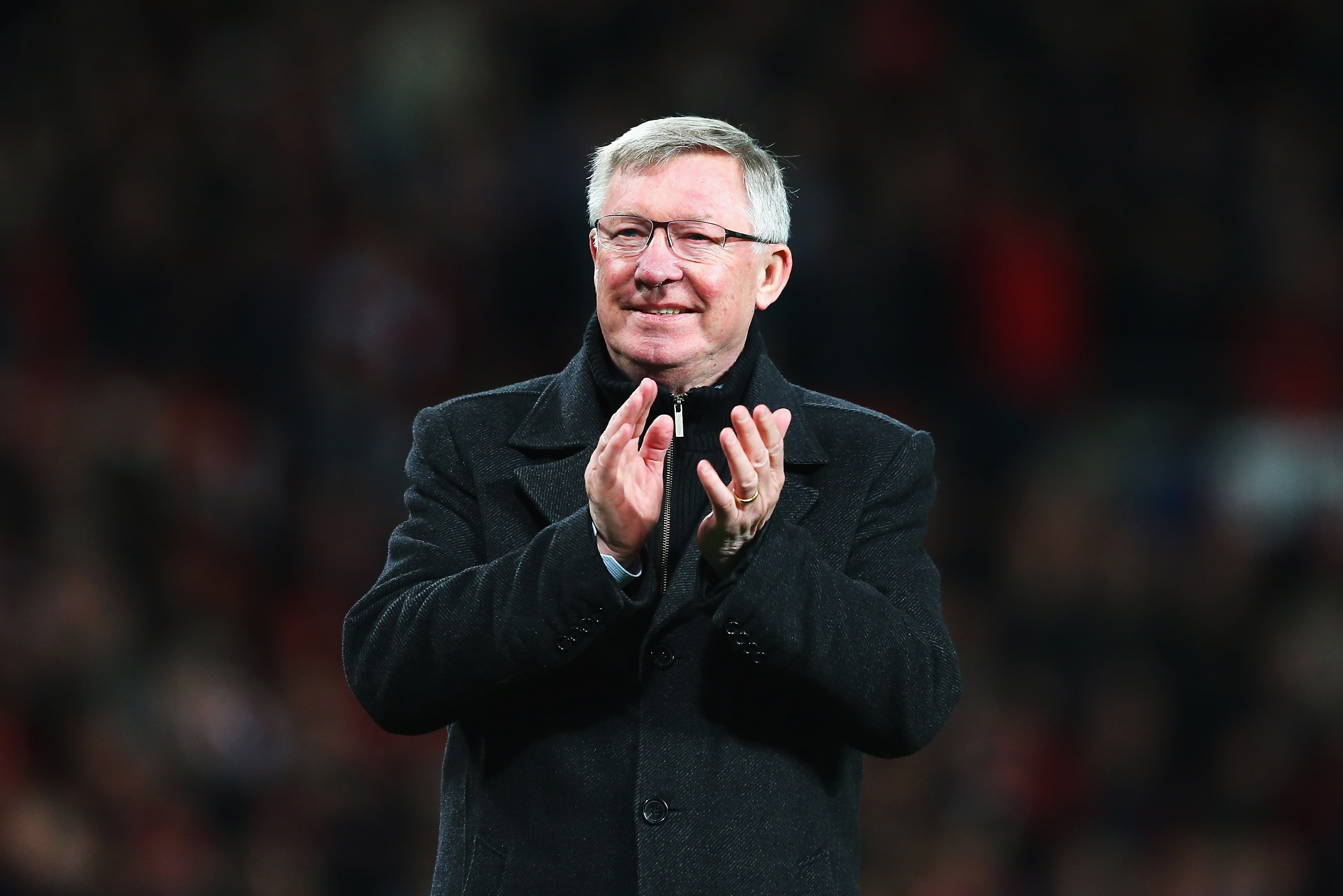 MANCHESTER, ENGLAND - APRIL 22: Sir Alex Ferguson, manager of Manchester United celebrates victory and winning the Premier League title after the Barclays Premier League match between Manchester United and Aston Villa at Old Trafford on April 22, 2013 in Manchester, England. (Photo by Alex Livesey/Getty Images)