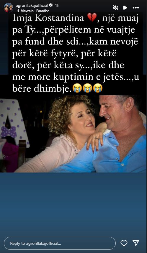 ike dhe me more kuptimin e jetes u nda nga jeta 1 muaj me pare agron llakaj prek me dedikimin per bashkeshorten e ndjere aktori perpelitem ne vuajtje pa fund 1