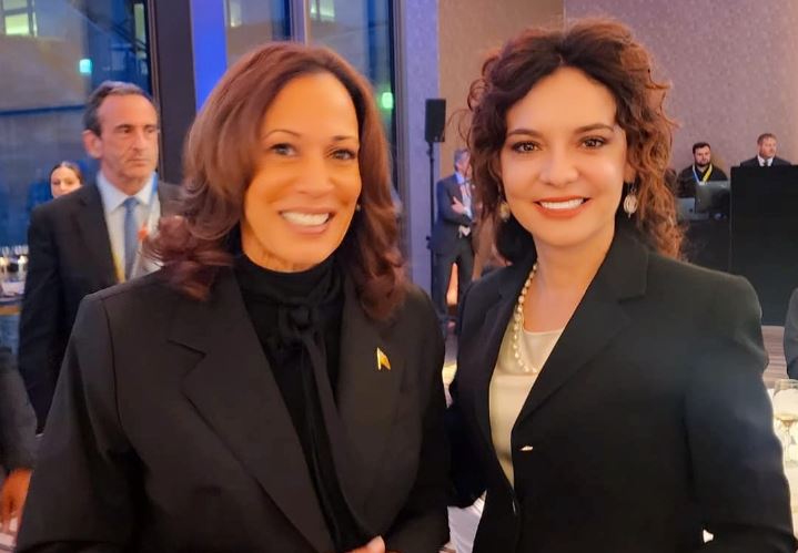 ministrja elisa spiropali publikon foton me kamala harris ne samitin e paqes per ukrainen kenaqesi te takoja zv presidenten e shba ve