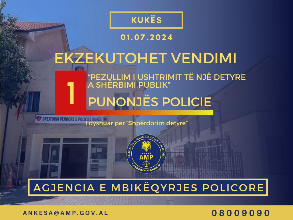 amp pezullon punonjesin e policise