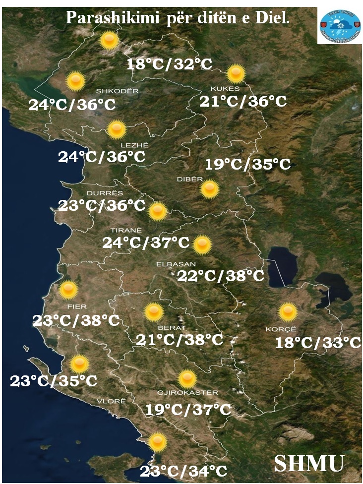 anticikloni afrikan ja qarqet qe do kene temperaturat me te larta