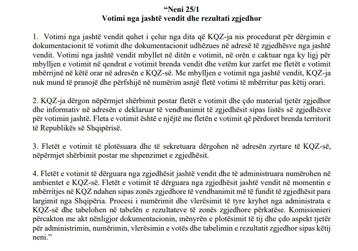 drafti i ps ne kuvend ja si do te votoje diaspora ne 2025 en ndryshon formula per heresin sa vota i duhen nje kandidati per tu zgjedhur deputet