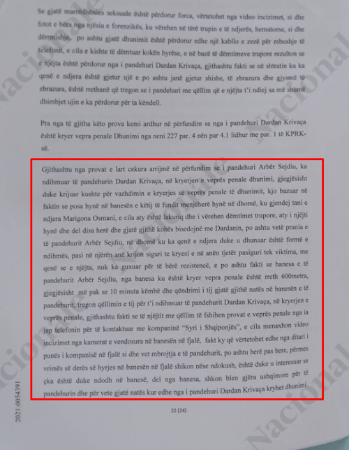 perdhunoi marigona osmanin e vrau dhe e braktisi ne urgjence se bashku me shokun e tij lihet ne fuqi denimi me burgim te perjetshem per dardan krivaqen 1