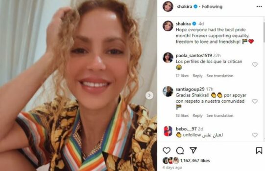 Shakira përkrah komunitetin LGBT, humb ndjekës dhe merr komente të tmerrshme (FOTO)