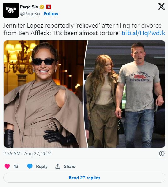 jennifer lopez po e perjeton keq ndarjen nga ben affleck ylli latin ndihet e zhgenjyer nga ish partneri 2