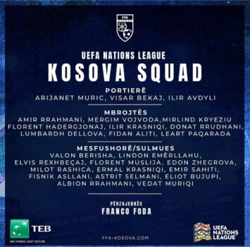 nations league kosova publikon listen e futbollisteve ja risite e teknikut foda ne rradhet e dardaneve foto