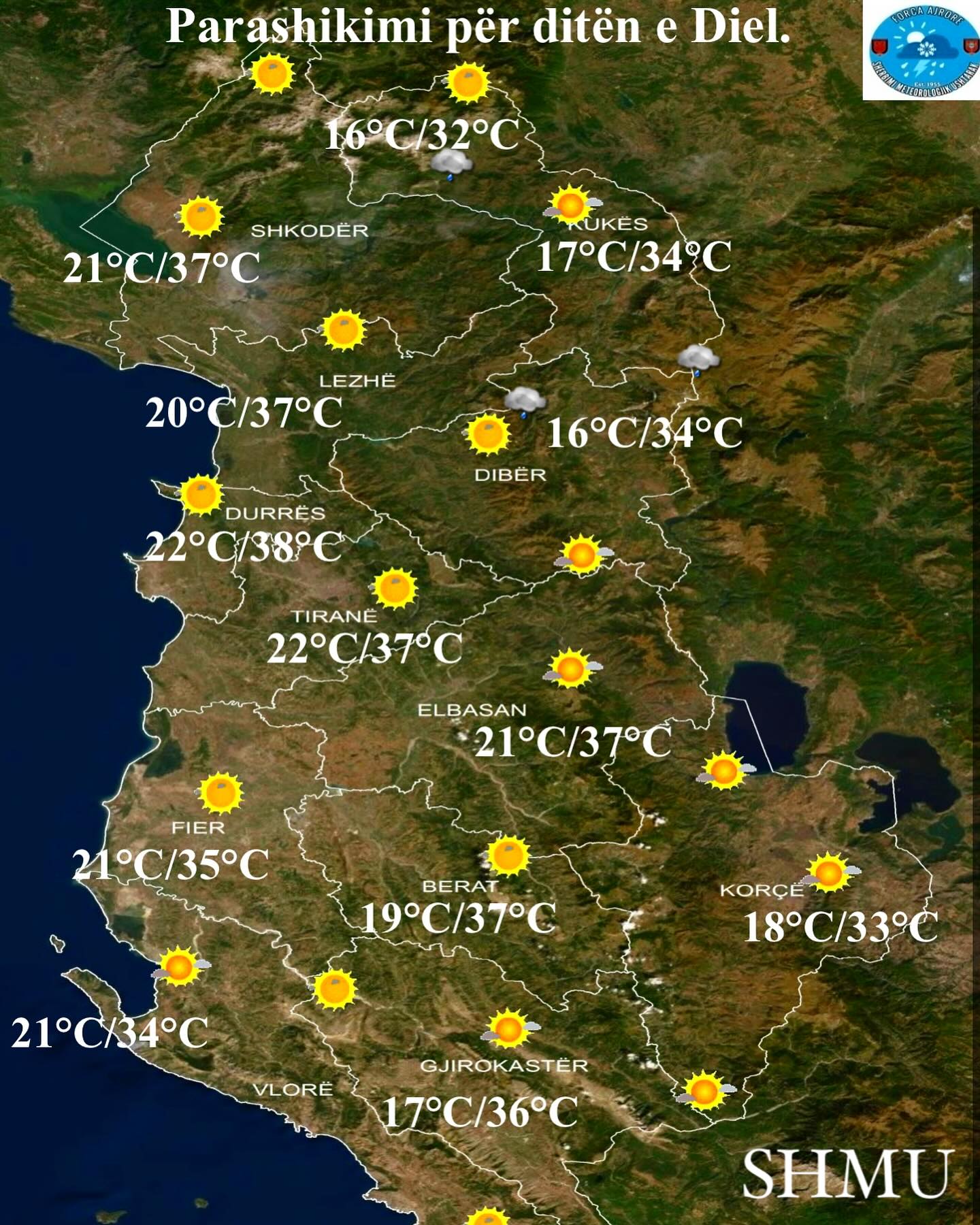 parashikimi ja si do te jete moti sot ku regjistrohet temperatura me e larte