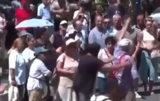 video i moshuari perplaset me protestuesit e opozites te bashkia e tiranes e largojne nga tubimi