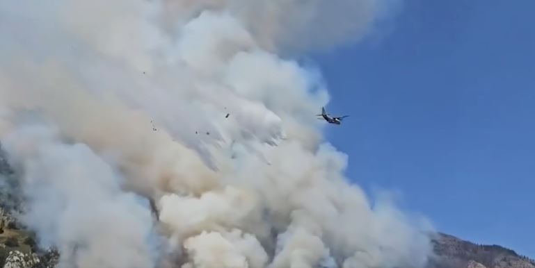 zjarri ne malin e tomorrit vijon beteja me flaket nderhyjne forca te shumta nga terreni dhe nje avion rumun